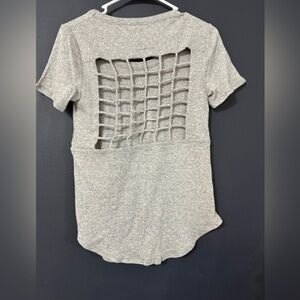 NWT Chaser Grey Open Back Grid Top
